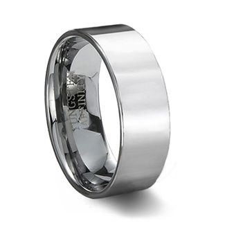 Polished Tungsten Carbide Pipe Cut Wedding Band | Pipe Cut Ring